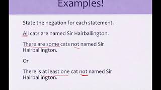 Logic: Quantifiers and their negations