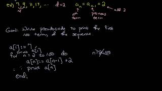 Pseudo code and recursive definitions