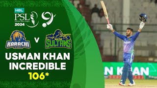 Usman Khan Incredible 106* | Karachi Kings vs Multan Sultans | Match 19 | HBL PSL 9 | M1Z1U