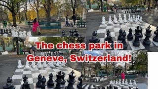 Relaxing at the chess park in Genève, Switzerland!