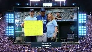 DET@KC: Perez meets with cancer patient before game