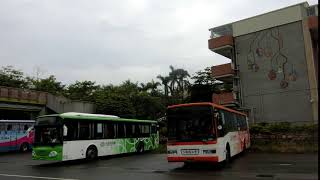 【台南市/玉井区/玉井国小】興南客運玉井國小站綠幹線VOLVO NON-STEP BUS+橘幹線首都客運HINO高巴