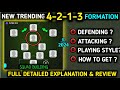 New trending 4-2-1-3 formation review in efootball | squad building | Best formation | Attacking 🔥