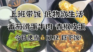 上班带饭｜低物欲生活｜一日三餐一个月花费｜番茄滑蛋牛肉｜青椒皮蛋｜非常非常下饭