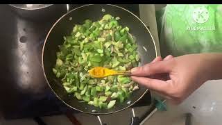 కాప్సికం,కాకరకాయ్ తాలింపు #cooking #trending #capsicum #kakarakayacurry ##teluguvantalu