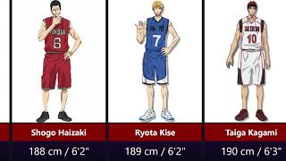 Kuroko's Basketball Characters Height Comparison