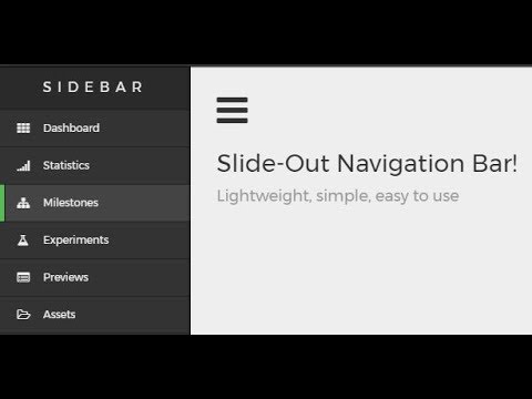 How to Create a Animated Sidebar Menu using HTML, CSS & JavaScript. How to Create a Animated Sidebar Menu using HTML, CSS & JavaScript.
