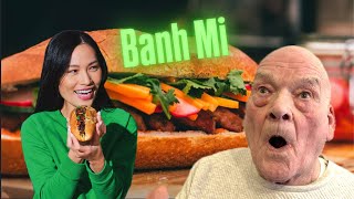 First Time Trying Banh Mi at 80 Years Old 😮