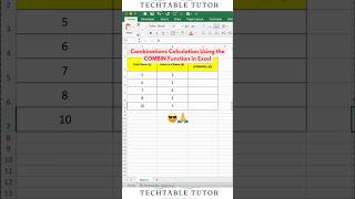 Unlock Excel's Secret! 🚀 How to Calculate Combinations with the COMBIN Function #excel #excelshorts