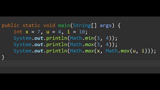 JAVA || How to use Math.min and Math.max