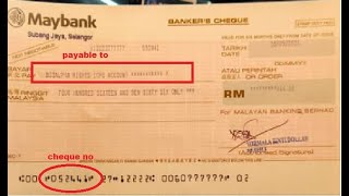 Macam mana nak apply banker's cheque/draft