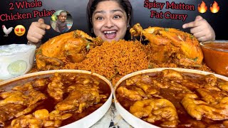 2kg MUTTON FAT CURRY, 2WHOLE CHICKEN CURRY EATING MADDYEATS EATING VIDEOS