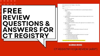 Review Questions & Answers for CT Registry: Patient Safety (ARRT)