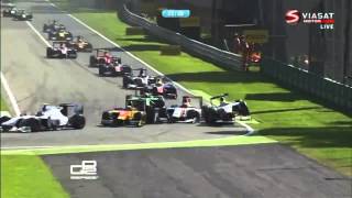 Multiple Car Crashes @ 2014 GP2 Monza Race 1