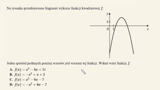 Matura poprawkowa - zadanie 12 - wykres f. kwadratowej