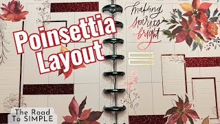 Christmas Poinsettia Calendar Spread for the Happy Planner Classic Vertical Layout. Plan with Me!