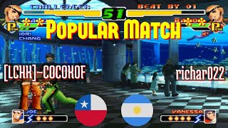 FT10 @kof2000: [LCHK]~COCOKOF (CL) vs richar022 (AR) [King of Fighters 2000 Fightcade] Mar 13