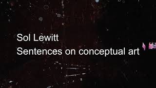 Sentences on Conceptual Art Sol Lewitt