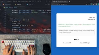 ASMR Programming - JavaScript Type Test App Coding - No Talking