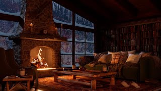 Cozy Fireplace Ambience on a Cold Winter's Night | 4K Fireplace Burning