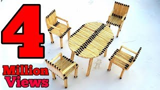 match stick art : how to make chair and table by useing match stick,match stick dining table