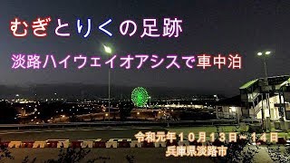 わんこと車中泊　淡路島の淡路ハイウェイオアシスで車中泊しました【トイプードルむぎ＆りく＃２７】