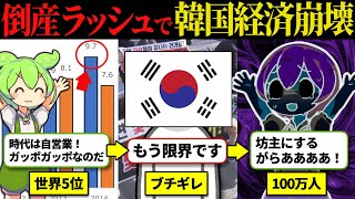 【韓国破滅】倒産ラッシュで国民１００万人が暴徒化してしまう…「坊主にするから仕事を！」治安悪化\u0026経済崩壊でまさに地獄か　【ずんだもん解説】【ゆっくり解説】