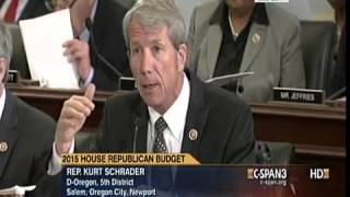 Rep. Kurt Schrader's Remarks on Republican Budget Proposal