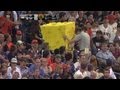 Spongebob wanders the stands at Petco Park