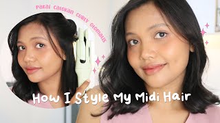 How I Style My Midi Hair | CURLY RAMBUT ANTI GAGAL pakai Catokan Curly Otomatis NVMEE Taurus