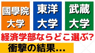 東洋大学/國學院大學/武蔵大学の経済学部の難易度比較。日東駒専【2022年】