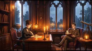 Victorian Candlelight Study ⛈️🕯️ | Rain, Thunder & Soft Piano for Sleep