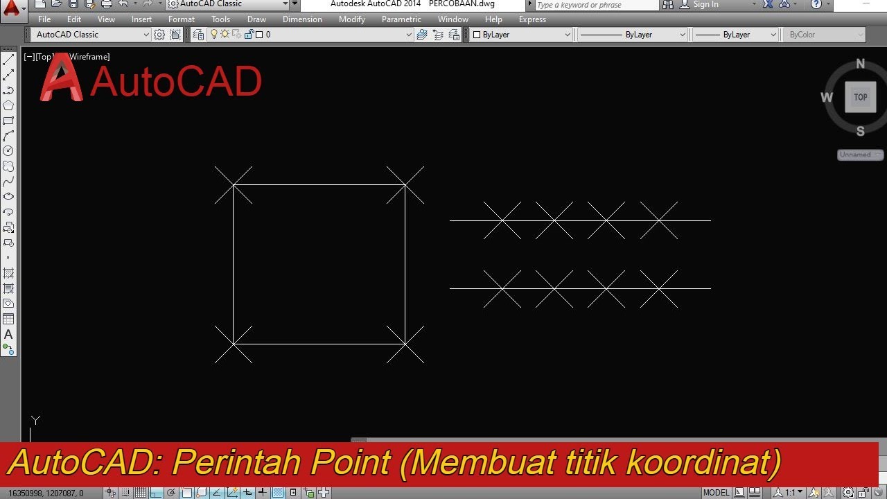 Tutorial Autocad - Cara Membuat Titik Koordinat Menggunakan Point Di ...