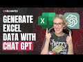 🤖Generate Excel Data with Chat GPT - Create Practice Datasets!