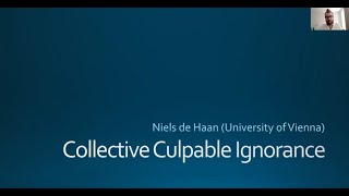 Niels de Haan   Collective Culpable Ignorance