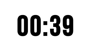 39 Second Timer Without Music, Simple Countdown With Alarm At The End