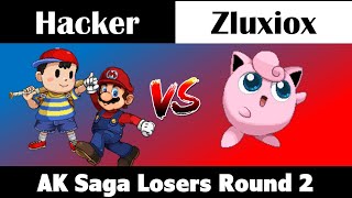 AK Saga: Hacker (Mario, Ness) vs Zluxiox (Jigglypuff) - Losers Round 2