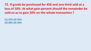 72. If goods be purchased for 450 and one third sold at a loss of 10%. At what gain || edu214