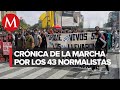 Normalistas protestan en antimonumento a los 43 estudiantes desaparecidos de Ayotzinapa