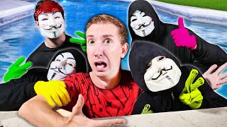 HACKERS PARTY at Our SAFE HOUSE! Food Fight, Swimming Pool Pranks, & Dance Challenge for 24 Hours!