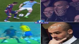 Guardiola Reaction on Messi and Ronaldo Nutmegs