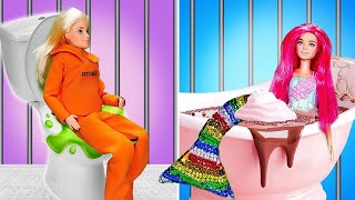 Barbie Doll Makeover in Jail! *Clever Doll Hacks and Fantastic DIY Crafts*