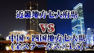 近畿地方七大府県vs中国・四国地方七大県(全ステータス×1.5)勝つのはどっちだ？！#地理系 #地理系みんなで団結しよう #地理系を救おう#地理系パワー