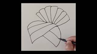 TURBAN DRAWING WITH LETTER W #turban #turbantutorial #turbanators #easydrawing #drawing #drawings