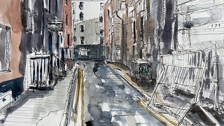 How to CREATE a pen and watercolour painting [urban sketching]