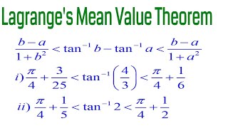 Problems on Lagrange's Mean Value Theorem/LMVT/First Mean Value Theorem