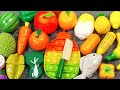 ASMR skära frukt och grönsaker - tillfredsställande videor av skär frukt från trä och plast