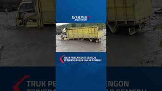 Truk Pengangkut Sengon Terjebak Banjir Lahar Gunung Semeru #shorts #truk #sengon #banjir #semeru
