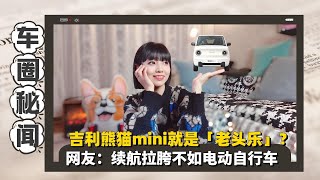 吉利熊猫mini就是「老头乐」？网友：续航拉胯不如电动自行车