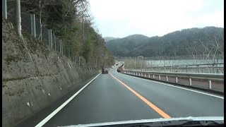 【車窓倍速】上根から八千代湖沿いの県道5号へ　（安芸高田市 2024.3.9)